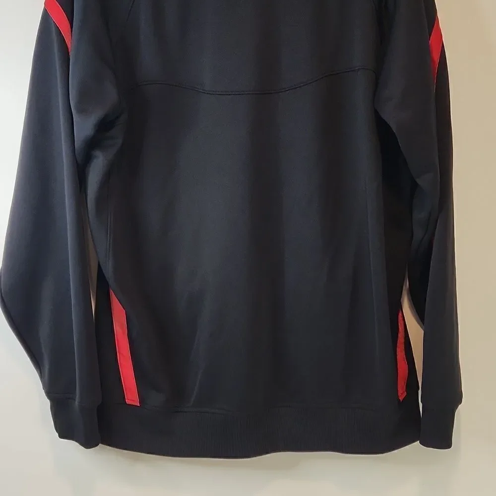 Under Armour Full Zip Track Jacket Men's Sz Medium Loose Black/Red EUC NICE!